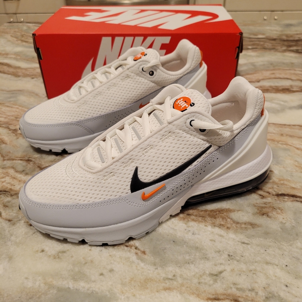 Nike Air Max Pulse, Summit White/Black/Safety Orange, Men's 7, NWT in box